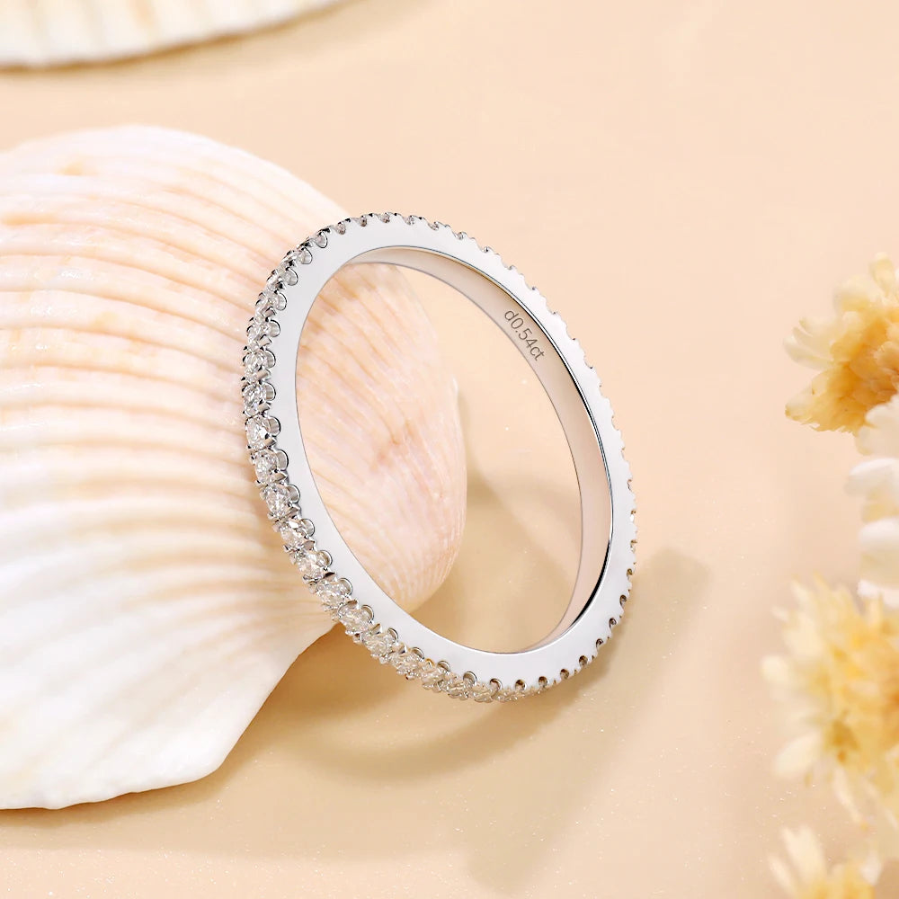 Mila Jewelry Moissanite Ring in 925 Sterling Silver, Color D, VVS1 Lab Diamond Ring,