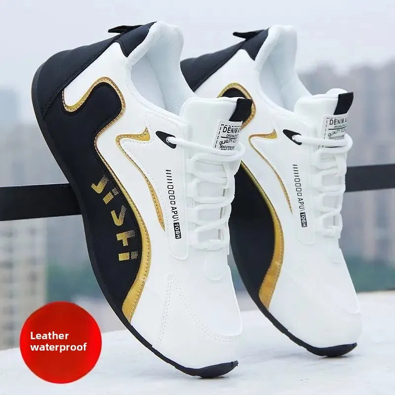 Men's Waterproof Leather Surface Sports Shoes Travel Trend Matching Autumn Casual Shoes Breathable EVA Insole PVC Outsole
