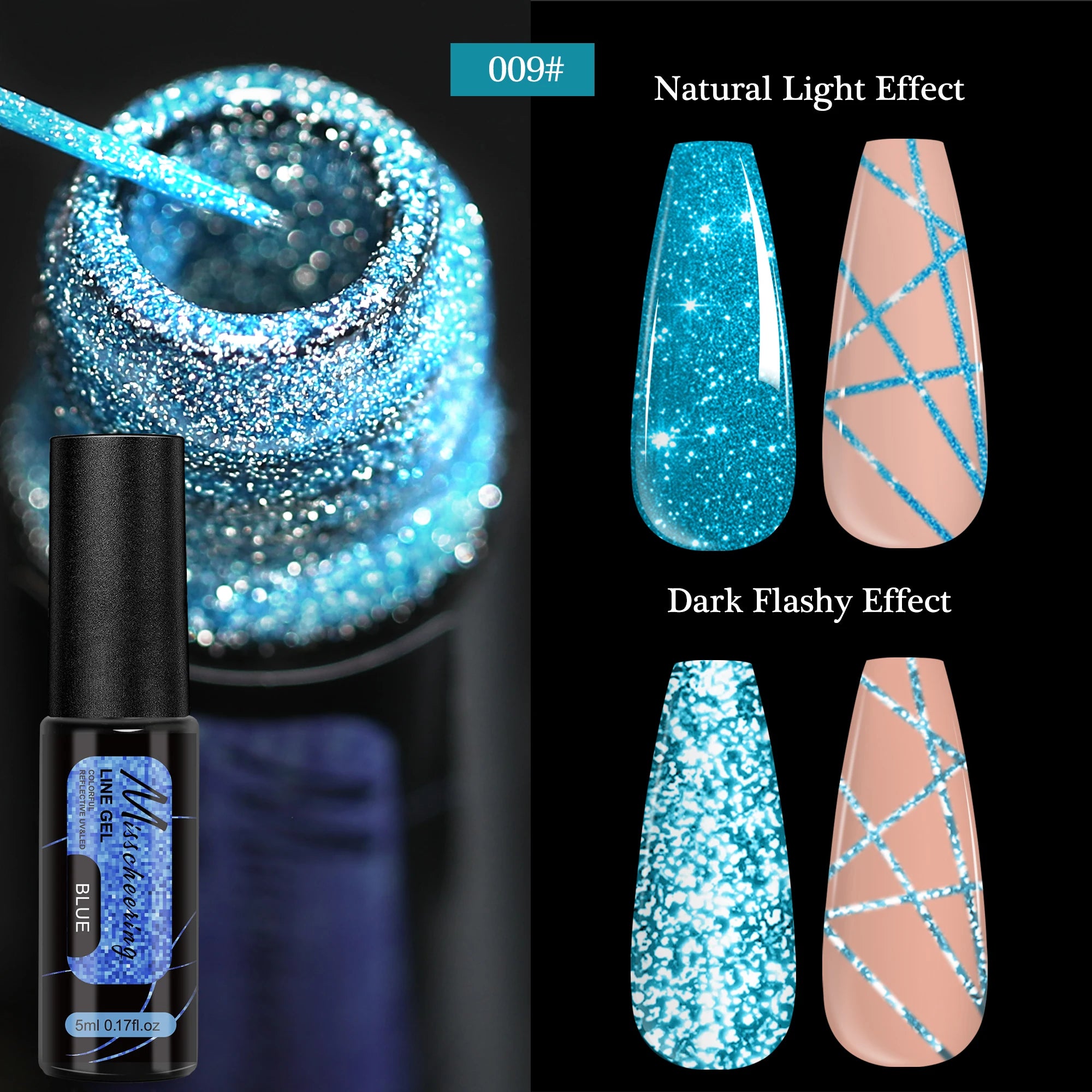 Gold Silver Metallic Liner Paint Gel Nail Polish Chrome Mirror Metal Effect Super Bright French UV LED Semi Permanent Nail Gel