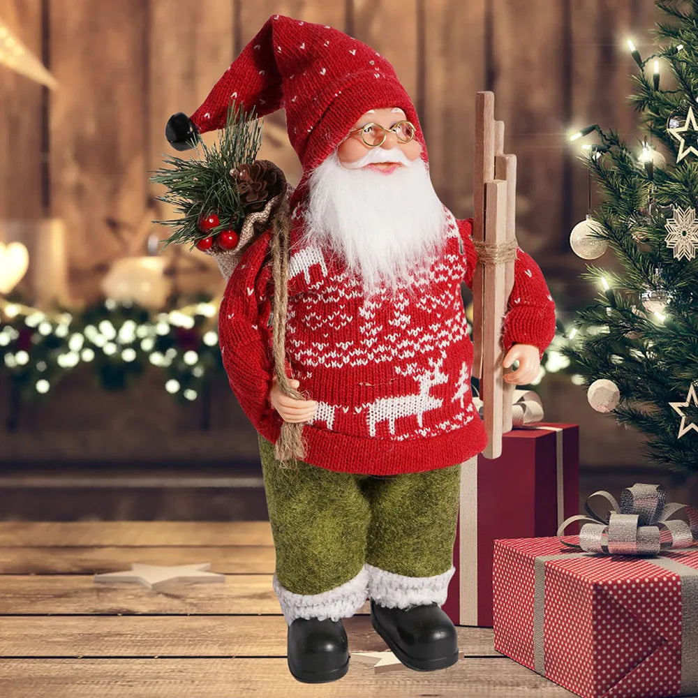 32cm Christmas 12 Inches Santa Claus Standing Posture Doll Festival Party Santa Claus Decoration Ornament