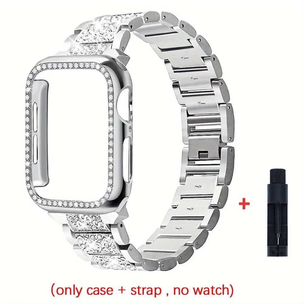 Girl Metal Strap + Case For Apple Watch Band Ultra Bracelet Wristband for iwatch Series 11 10 9 8 7 6 5 4 46mm 40 41 42mm Women