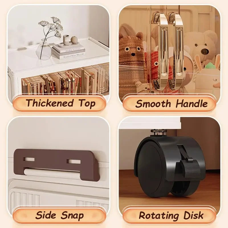 45/55/65cm Length Multifunction Storage Cabinet Large Capacity Foldable Easy-to-Install Storage Box Dustproof Wardrobe