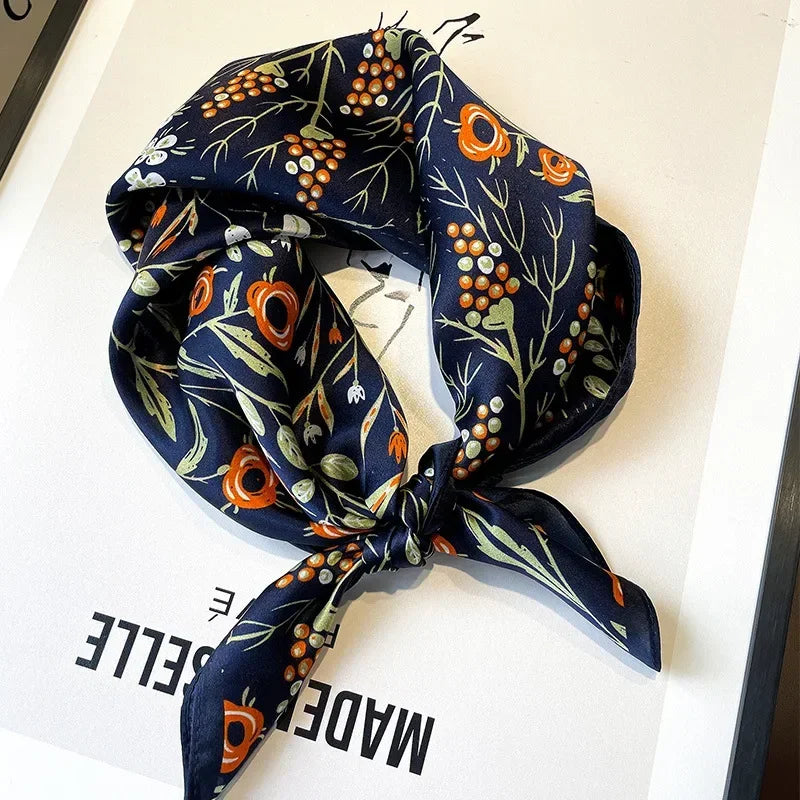 Scarf 100% Silk Bandana Women Square Scarves Wrap Kerchief Mulberry Spring Fashion Luxury High Quality Headband Hijab Shawls