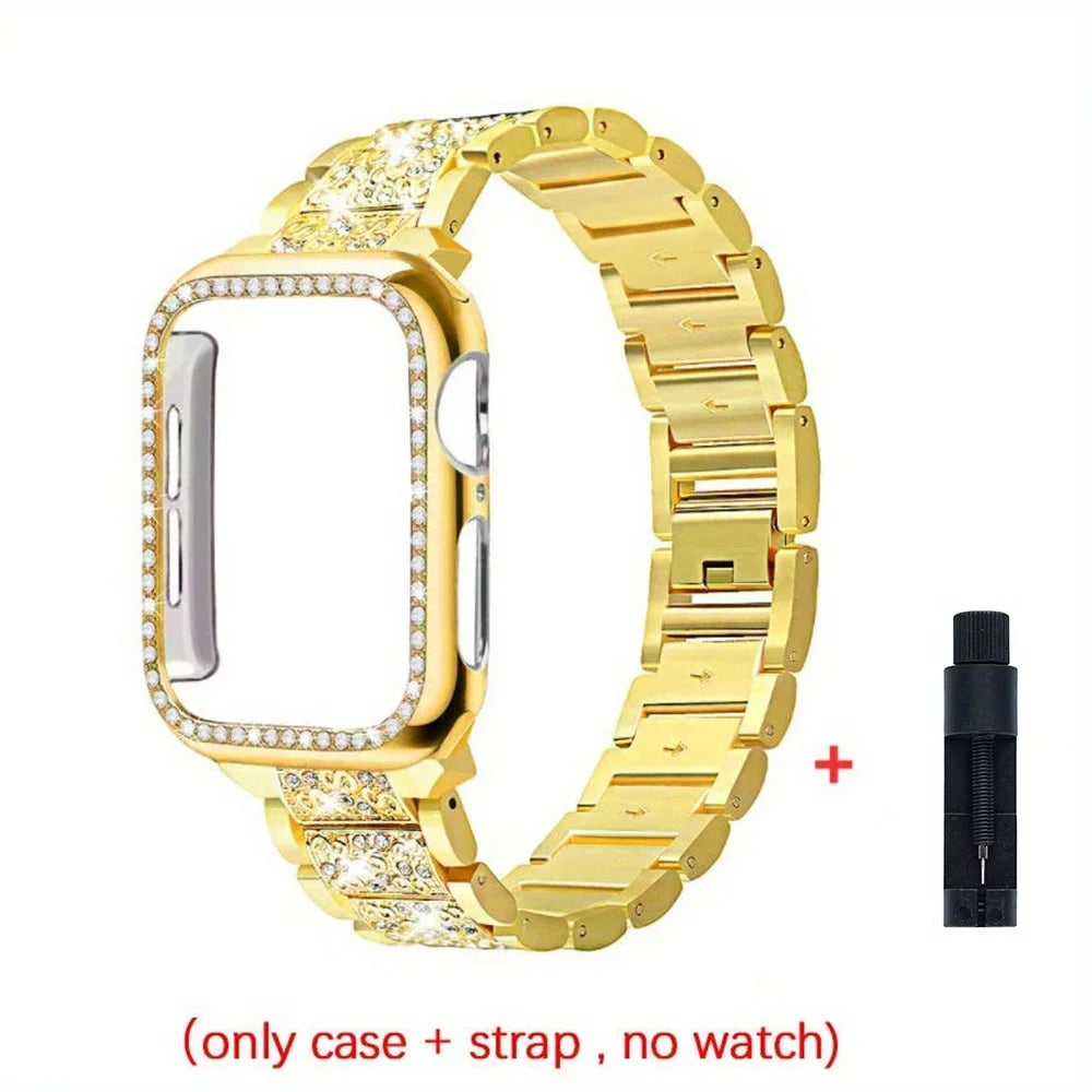 Girl Metal Strap + Case For Apple Watch Band Ultra Bracelet Wristband for iwatch Series 11 10 9 8 7 6 5 4 46mm 40 41 42mm Women