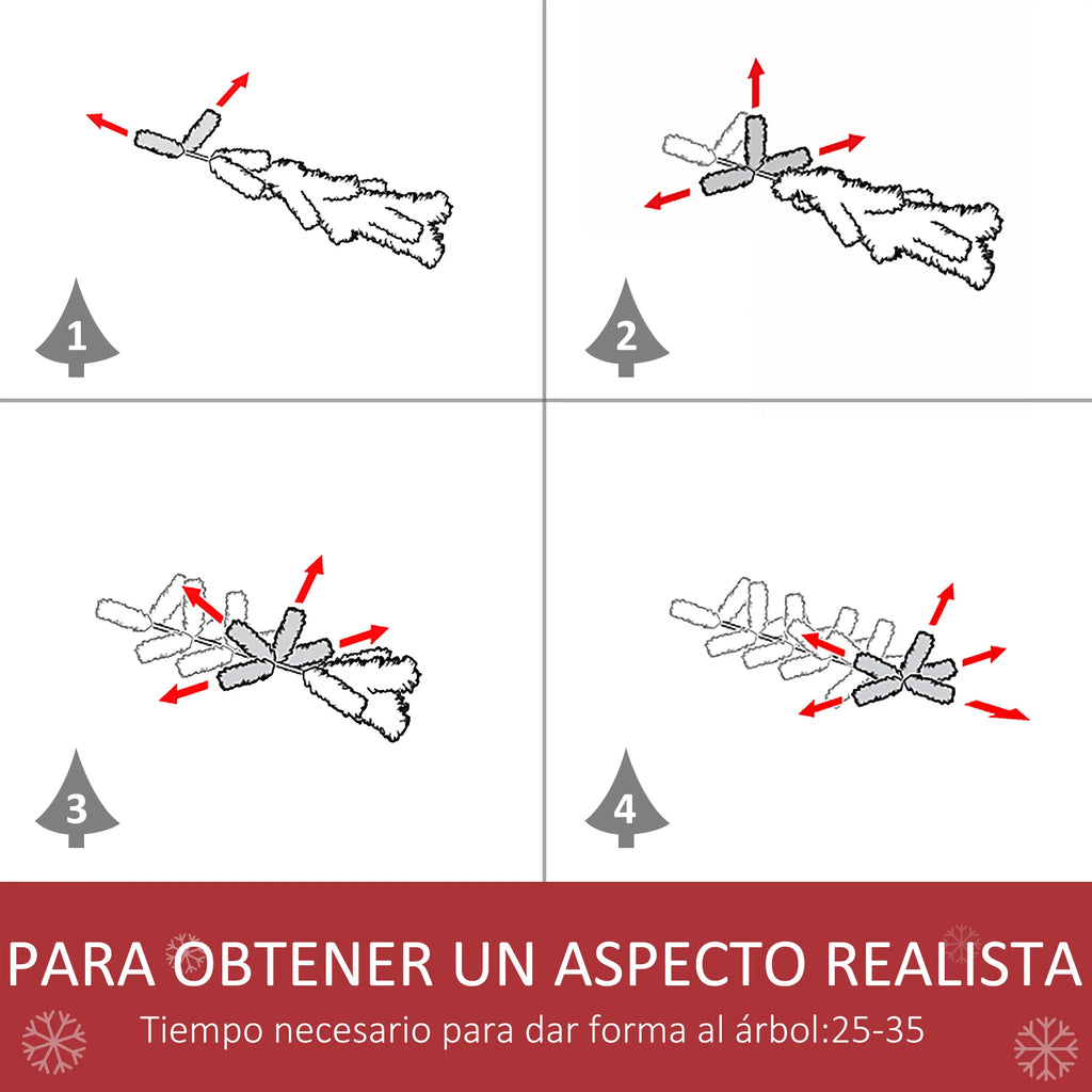 Homcom Artificial Christmas Tree with Snow Christmas Decoration for Indoors Green