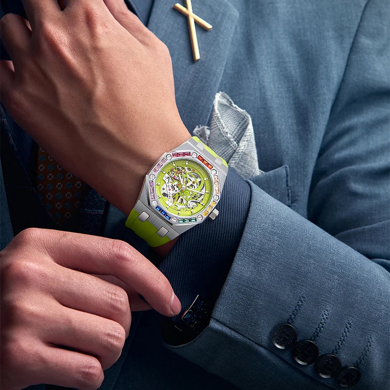 ONOLA Luxury Men Automatic Watchs Brand Business Men Mechanical Watch Military Luminous Waterproof Watch Men Wristwatch Clock