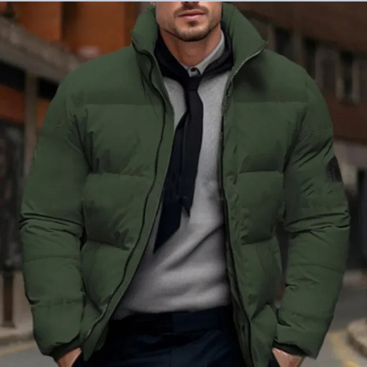 Thickened Casual Men's Cotton Jacket European Size Labelled Bread Coat Large Size Loose Fit Autumn Winter Outerwear
