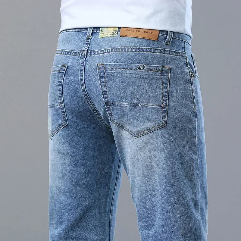 2024 Thin or Thick Material Slim Fit Men's Luxury Classic Style Men Jeans Business Stretch Denim Male Trousers Clothing