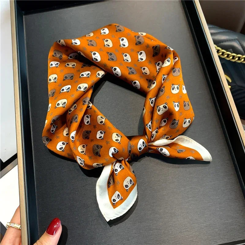 Scarf 100% Silk Bandana Women Square Scarves Wrap Kerchief Mulberry Spring Fashion Luxury High Quality Headband Hijab Shawls