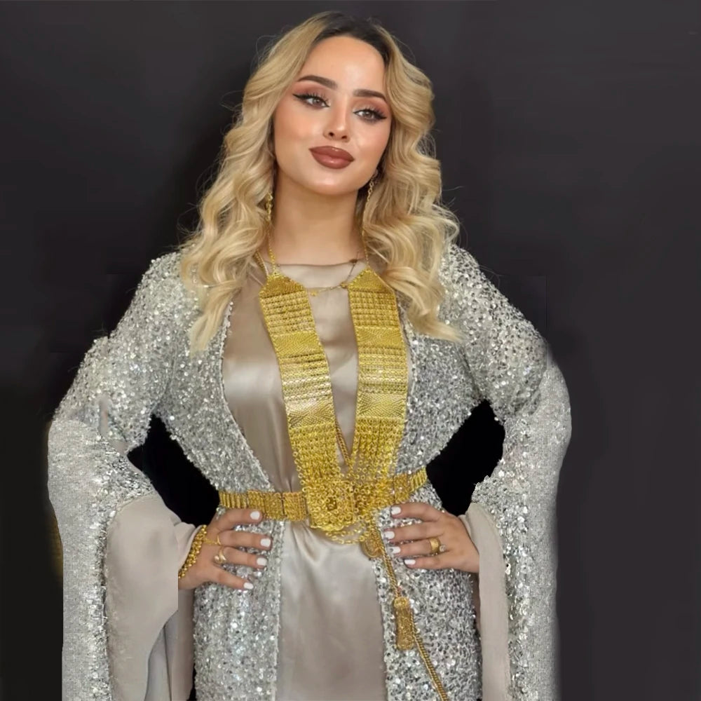 1PC multi-layer long necklace Middle Eastern Arabian fashion woman necklace Wedding party woman clothing accessories