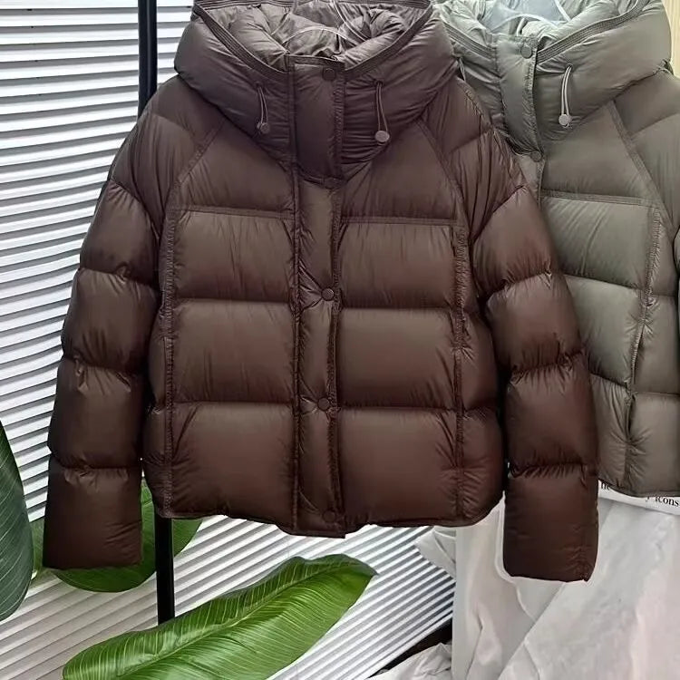 2025 New Women Cotton Padded Jacket Winter Short Hooded Loose Cotton Coat Korean Women Parkas Coat Solid Outwear Women Puffer