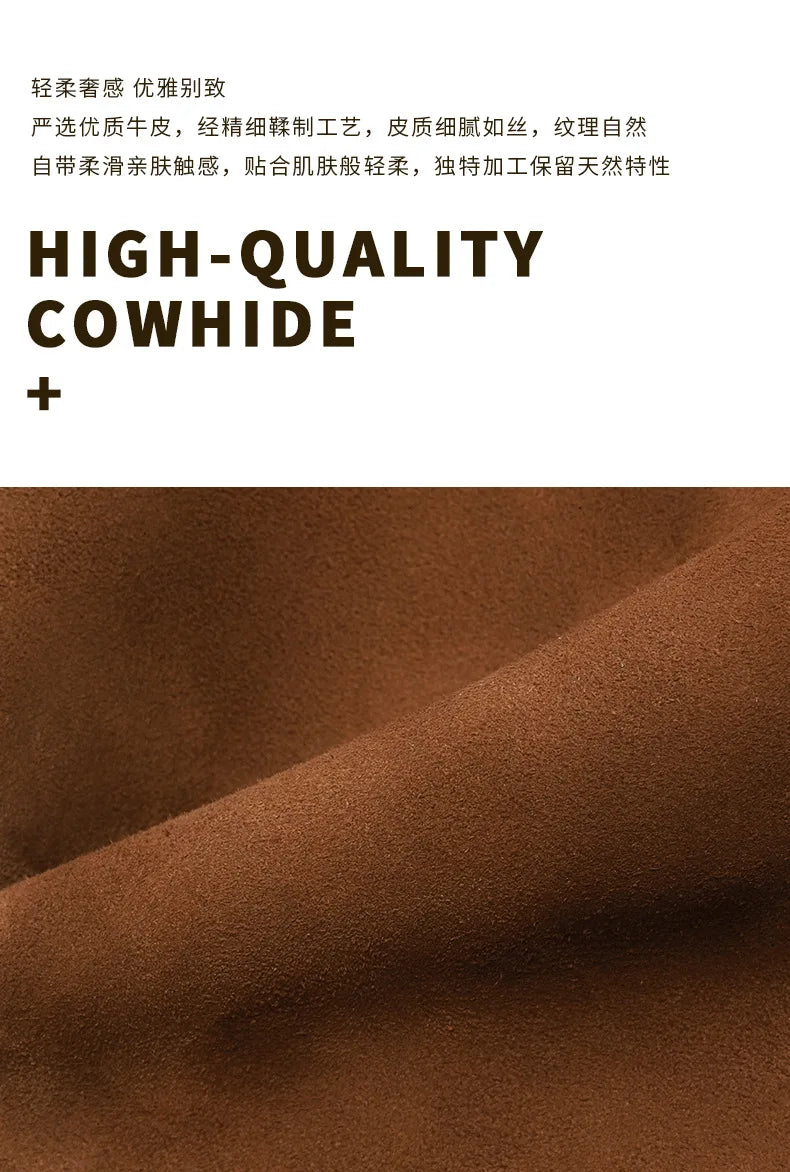 Women's Premium Suede Leather Shoulder Bag New Autumn/Winter Retro Crossbody Tote, Large Capacity Commuter Handbag for Office