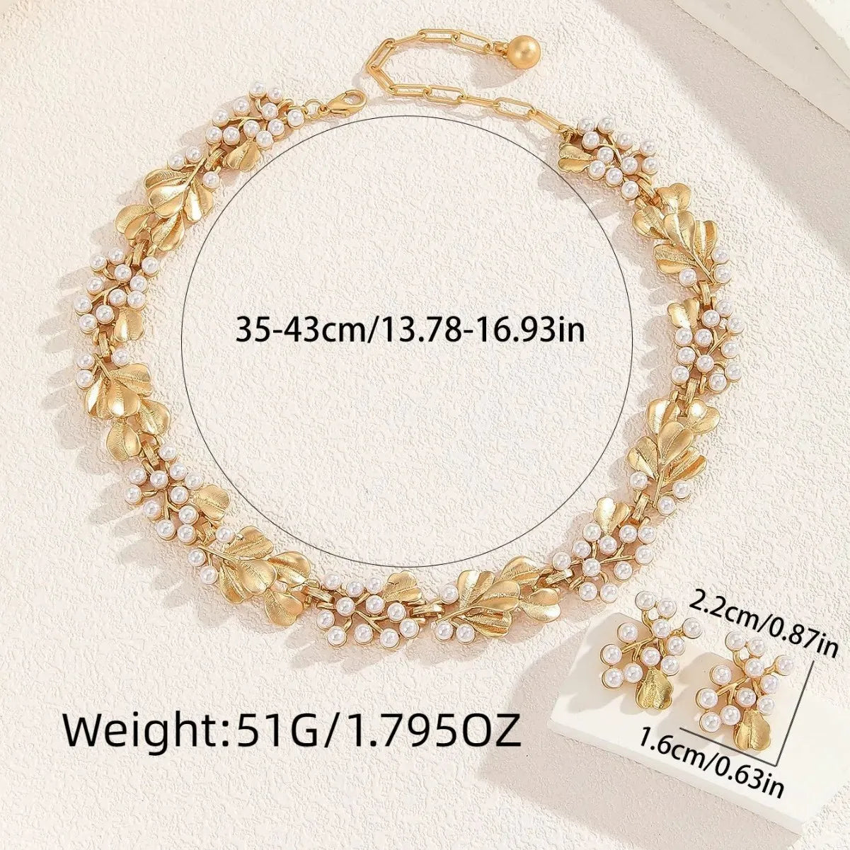 Mila Jewelry 3-Piece Set with Rhinestones and Faux Pearls, Lightweight Luxury Party Jewelry Set, Rust-Resistant