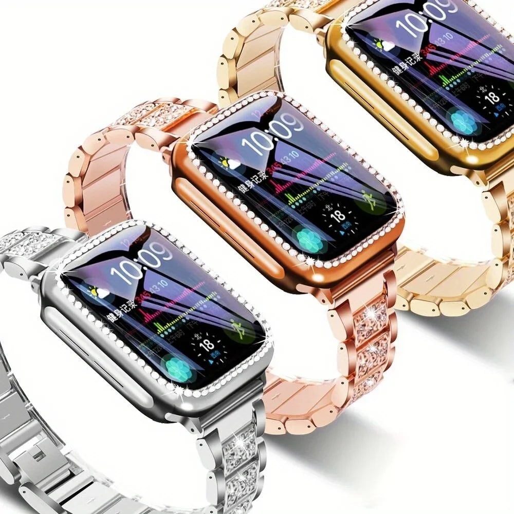 Girl Metal Strap + Case For Apple Watch Band Ultra Bracelet Wristband for iwatch Series 11 10 9 8 7 6 5 4 46mm 40 41 42mm Women
