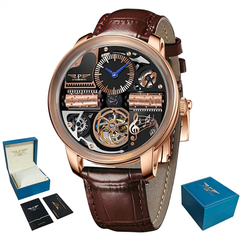 PINDU Watch New TOP Men Mechanical Watch Godfather Fashionable Classic Series 45.5MM Wristwatches Men M2791B