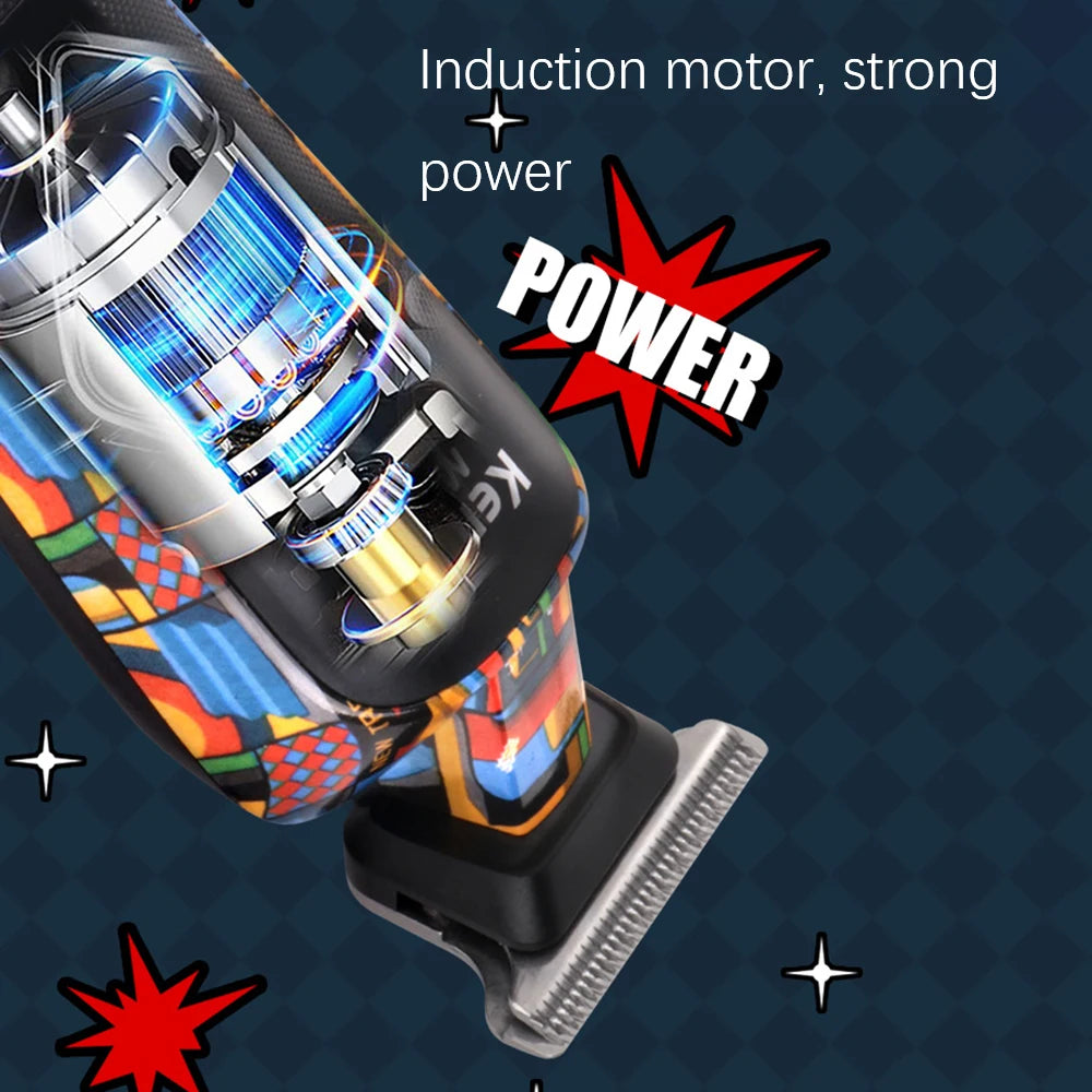 Kemei Hair Trimmer Men Professional Hair Clipper Electric Beard Razor 0mm T-blade Hair Cutting Machine Haircut Shaver KM-MAX5090