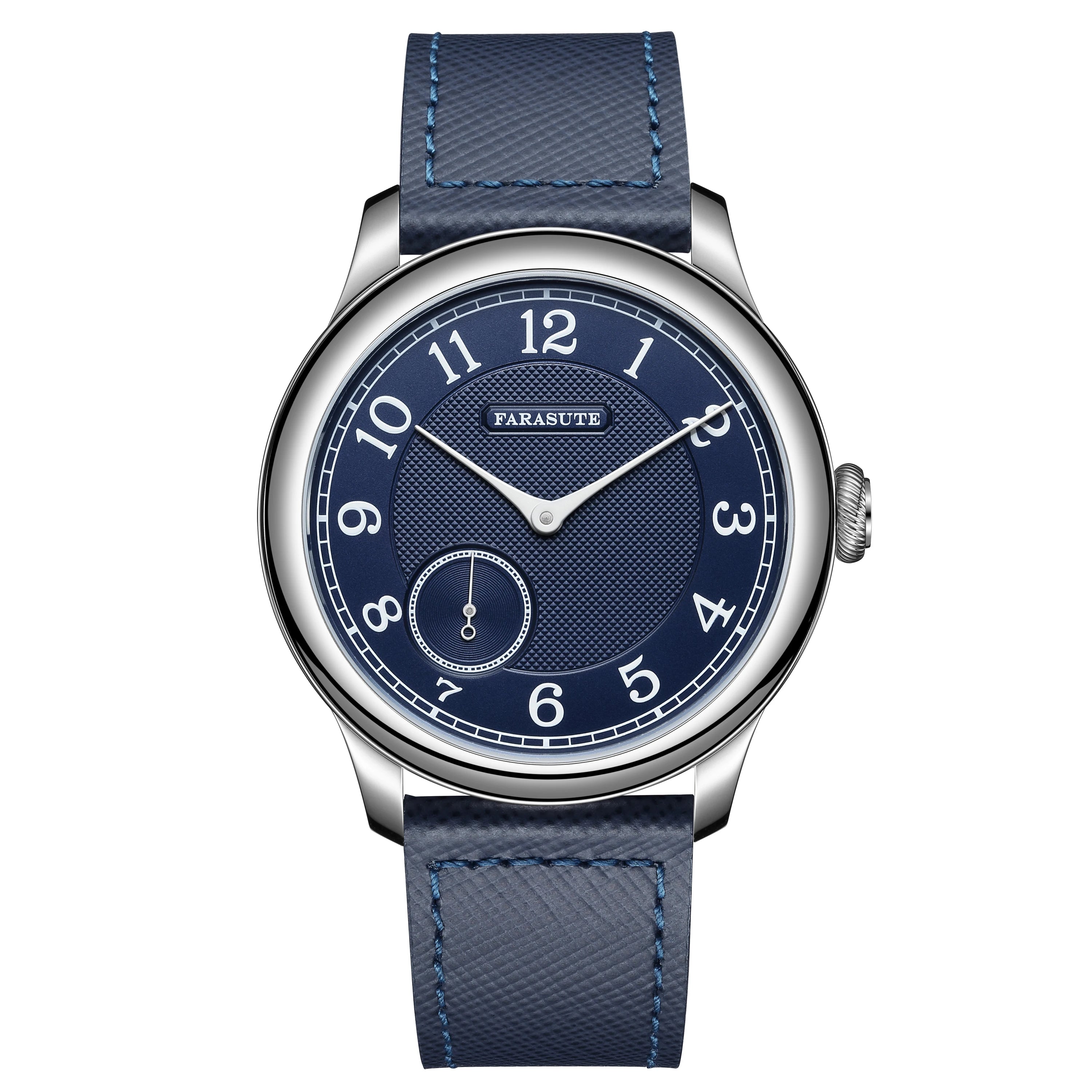 FARASUTE NEW Machinery Men Watch Salmon Dial St17 Manual Mechanical Watch Small Second Vintage Bonklip Bracelet