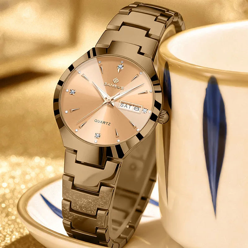 BANGWEI Fashion Elegant Watches For Women Top Brand Luxury Waterproof Ladies Quartz Watch Simple Creative Diamond Watch Women