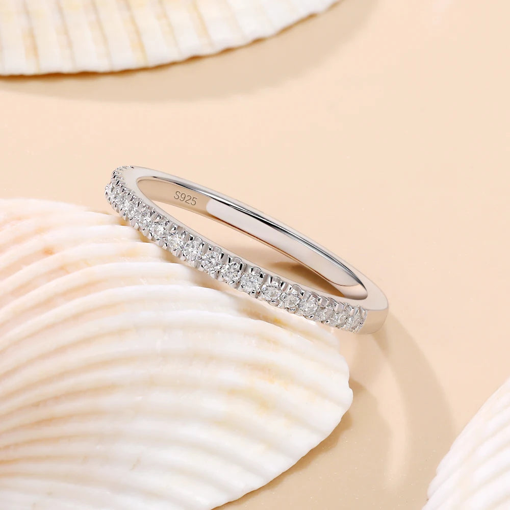 Mila Jewelry Moissanite Ring in 925 Sterling Silver, Color D, VVS1 Lab Diamond Ring,