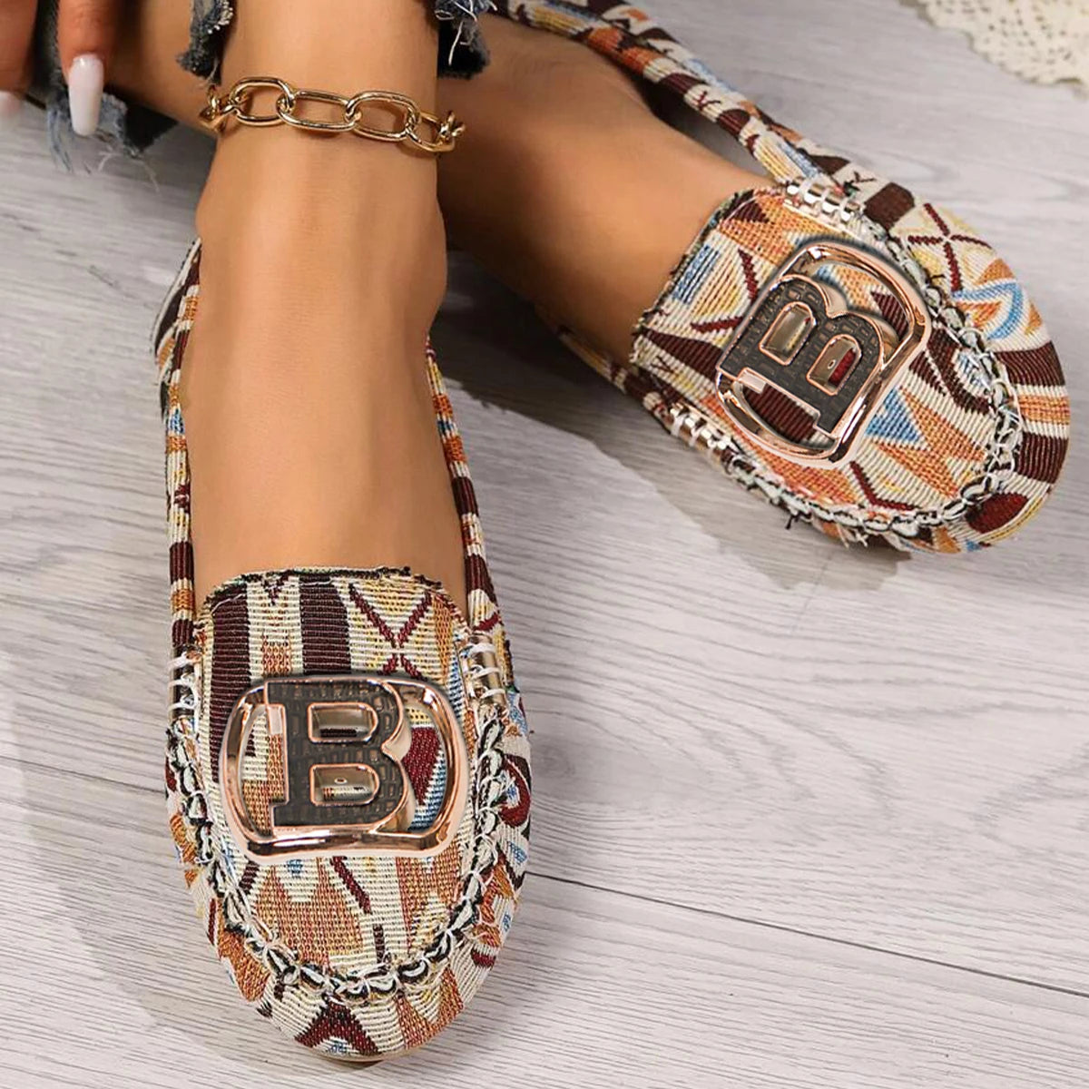 Women Loafers Driving Boat Sandals Luxury Decor Fashion Pattern Design PartFlats Slip-on Sexy Elegant Flat Comfy Casual Office