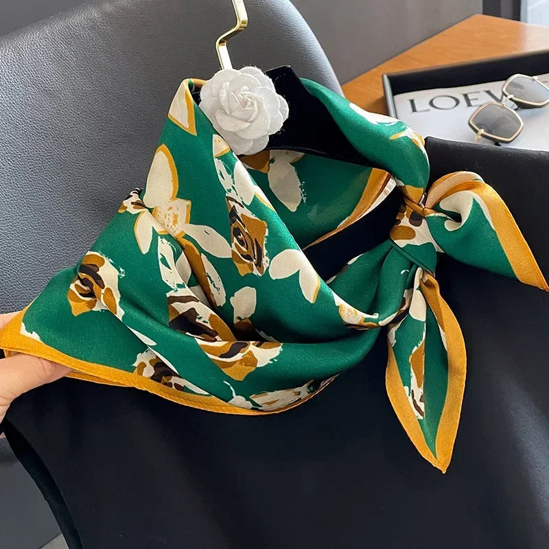 Scarf 100% Silk Bandana Women Square Scarves Wrap Kerchief Mulberry Spring Fashion Luxury High Quality Headband Hijab Shawls