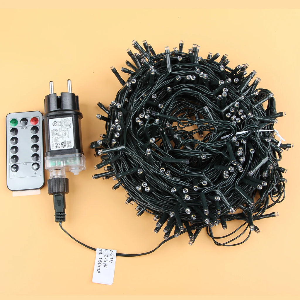 100M 100-800LEDs Outdoor LED Fairy String Lights Christmas Lights For Garland Wedding Party Holiday Garden Lamps Holiday Decor