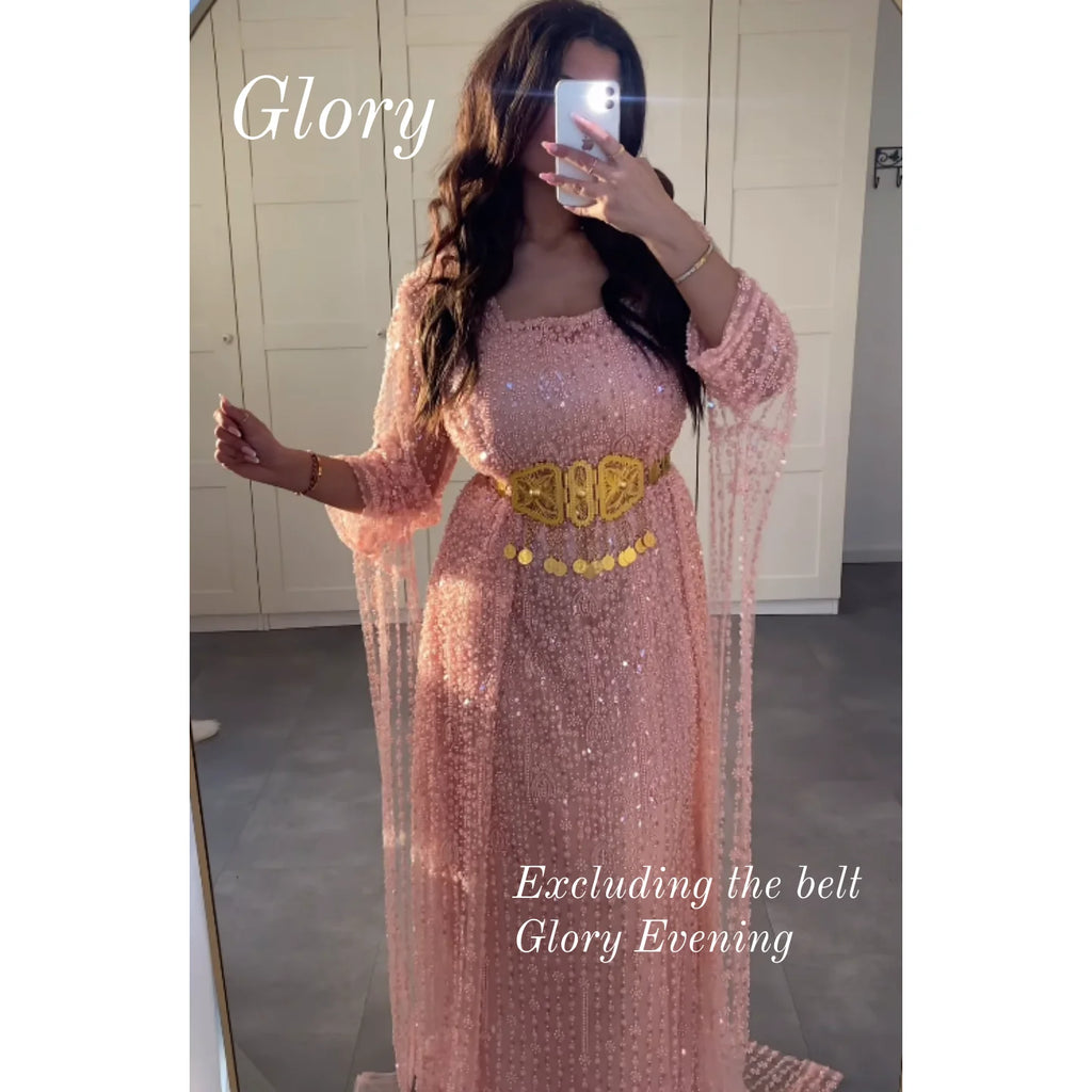 Long Sleeves Evening Party Dresses Elegant 3D Tea-Length Prom Dress Ivory Satin Flower Mermaid Wedding Guest Gowns Customized