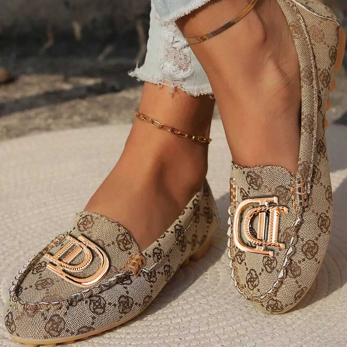 Women Loafers Driving Boat Sandals Luxury Decor Fashion Pattern Design PartFlats Slip-on Sexy Elegant Flat Comfy Casual Office