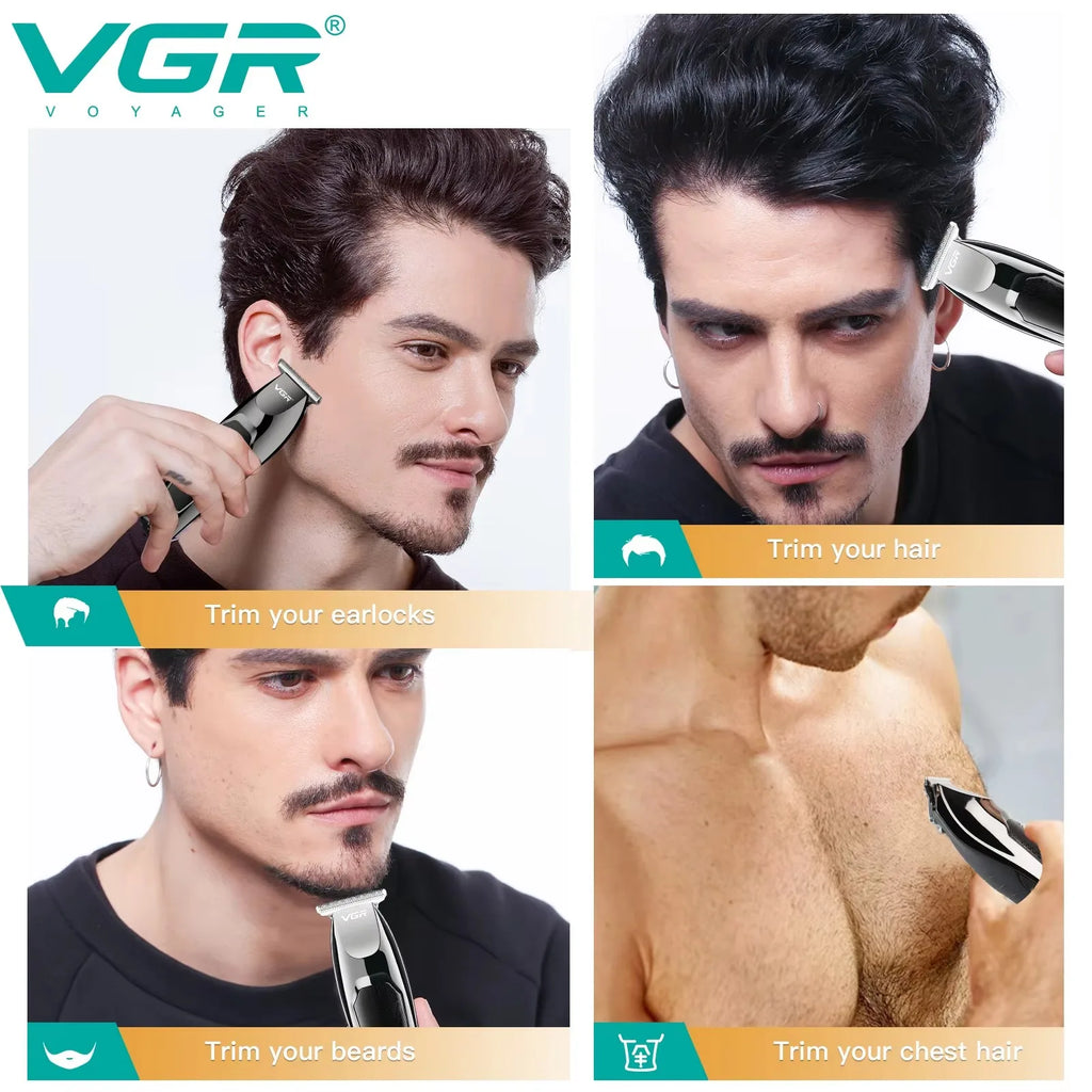 VGR Hair Clippers Professional Barber Clippers Rechargeable Haircut Trimmer Cordless Electric Zero Cutting Machine for Man V-030