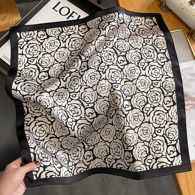 Scarf 100% Silk Bandana Women Square Scarves Wrap Kerchief Mulberry Spring Fashion Luxury High Quality Headband Hijab Shawls