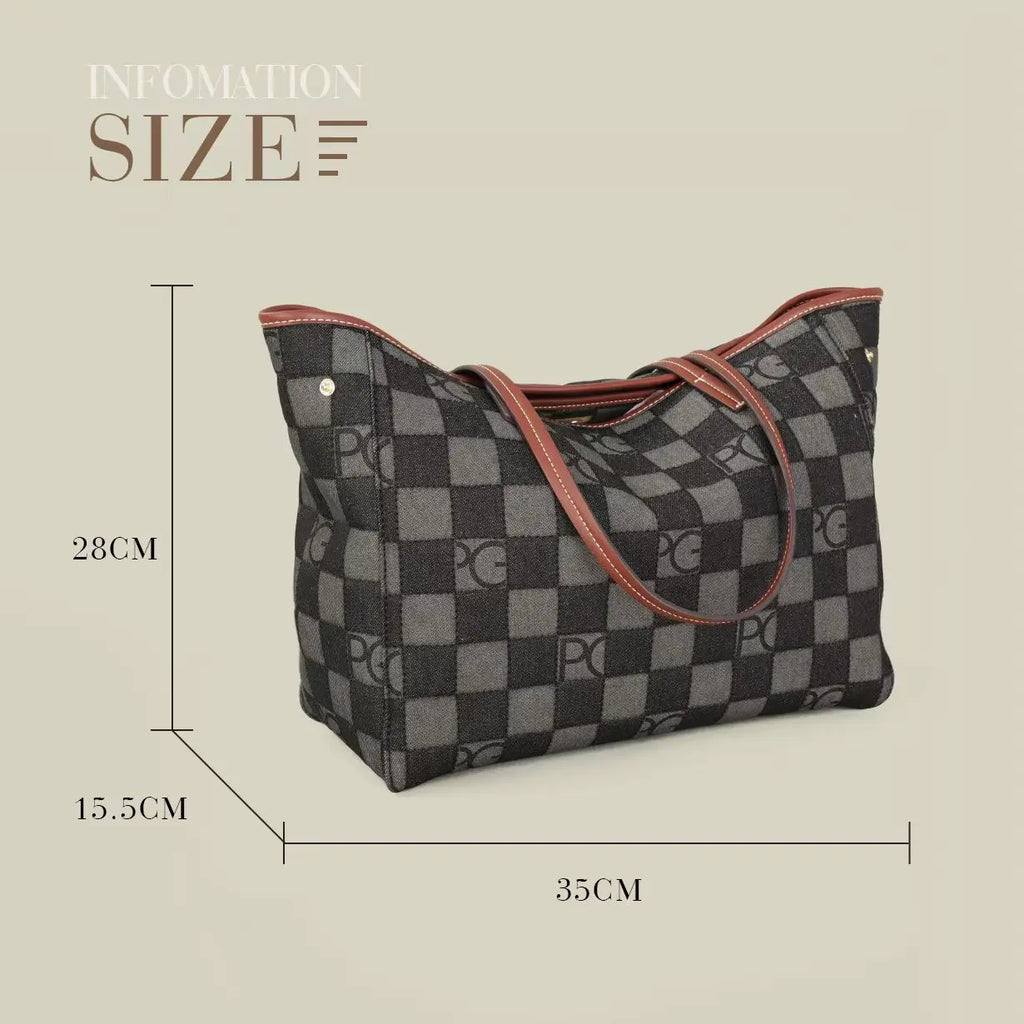 PG 2025 Luxury Brand Fashion Printed Women's Handbag Large Capacity Travel Commuting Multi functional Large Capacity Handbag