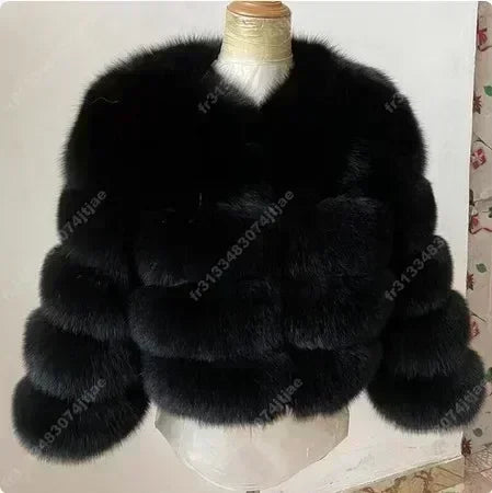 NEW Long Sleeve Faux Fur Coat 2025 Winter Women Fashion Thick Warm Fuzzy Coat Outerwear Female Gray/Black Fake Fur Jacket