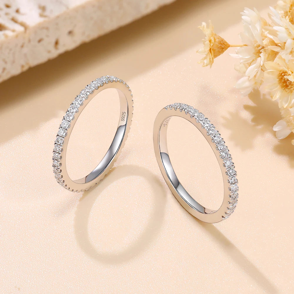 Mila Jewelry Moissanite Ring in 925 Sterling Silver, Color D, VVS1 Lab Diamond Ring,