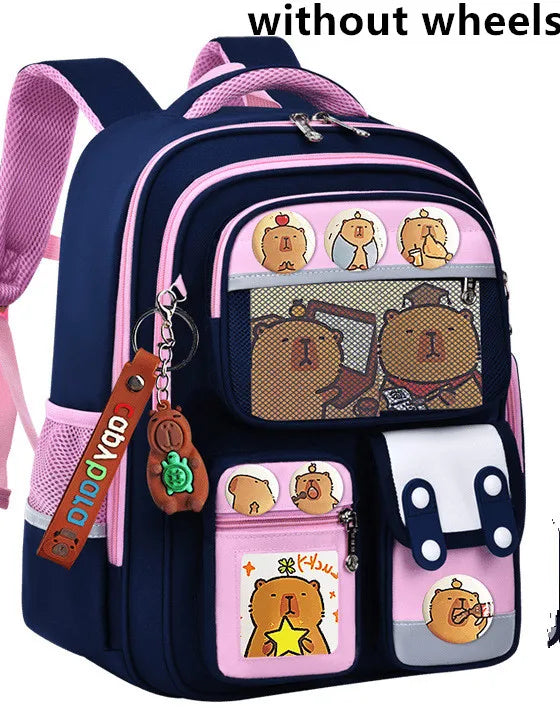 Children Trolley backpack wheels Student High capacity School bags Rolling schoolbags kids Trolley bookbag school wheeled bag