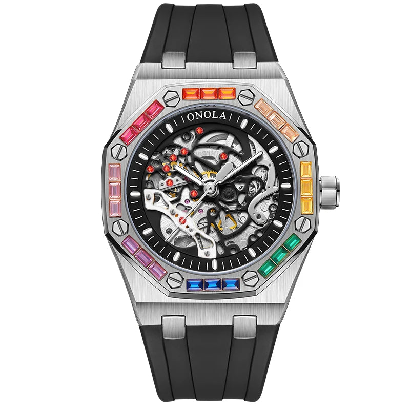 ONOLA Luxury Men Automatic Watchs Brand Business Men Mechanical Watch Military Luminous Waterproof Watch Men Wristwatch Clock