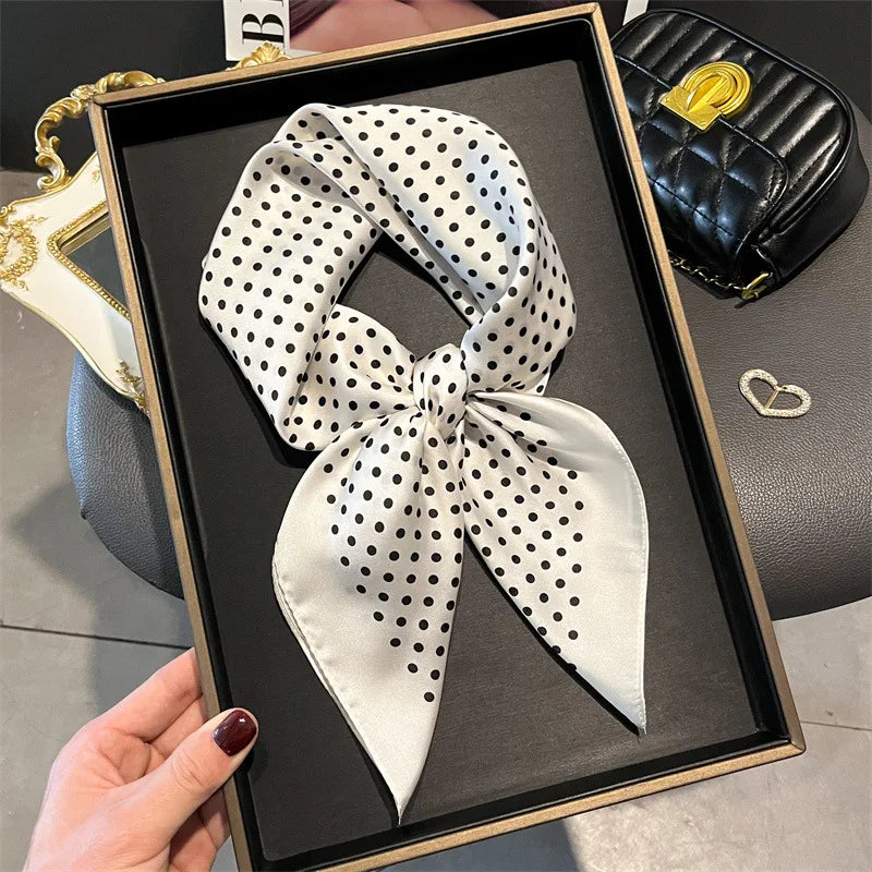 70cm Square Lemon Print Yellow Square Silk Scarf Casual Elegant Thin Breathable Neck Women Windproof Head Wrap Hair Scarves