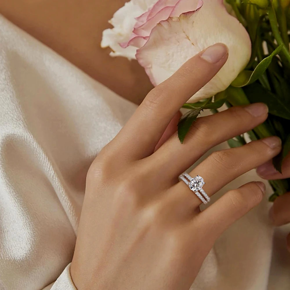 Mila Jewelry Moissanite Ring in 925 Sterling Silver, Color D, VVS1 Lab Diamond Ring,