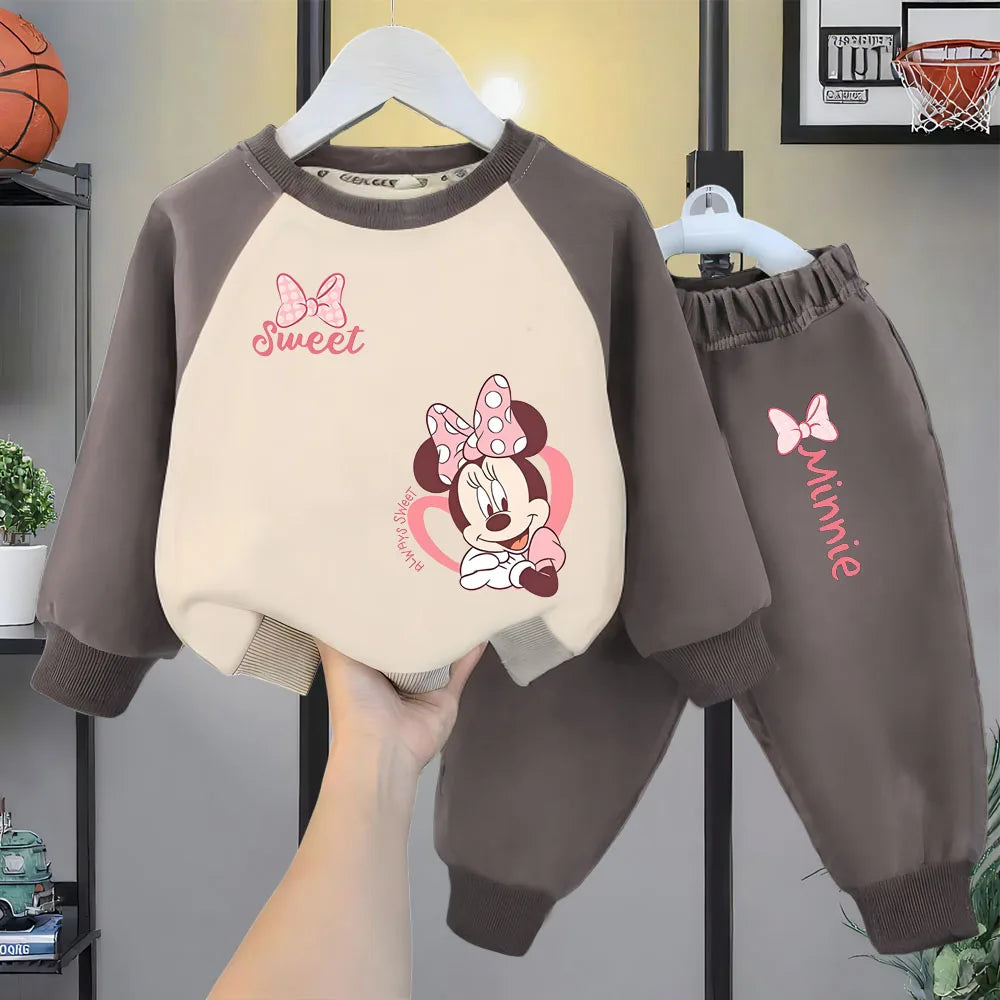 Spring/autumn Baby Girls Casual Sweatshirt Sets Kids O Neck Spliced Long Sleeve Hoodies and Trousers 2pcs Children Sweatpant Set