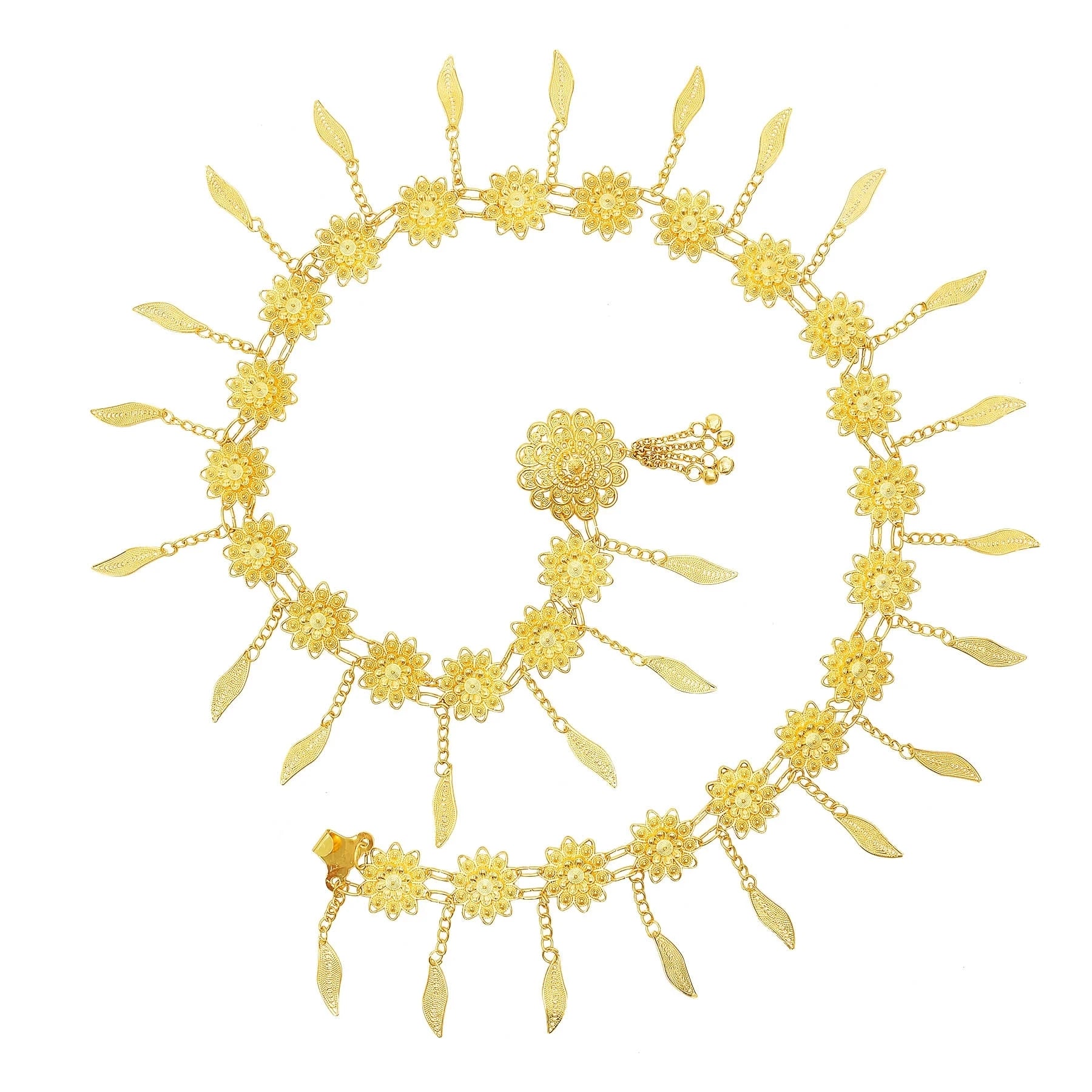 Indian Arab Metal Waist Chain Large French Coin Waist Belt Carved Flower Belly Chains Algeria Traditional Holiday Party Jewelry