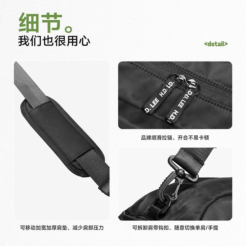 LEE Dry Pocket Sports Fitness Gym Bag for Women Men Large Capacity Waterproof Oxford Duffel Luggage Travel Bag Shoe Compartment