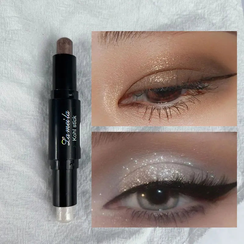 Double Head Eyeshadow Stick Colorful Shimmer Brown High Waterproof Cream Eyes Shadow Pencil Long Lasting Makeup Cosmetic