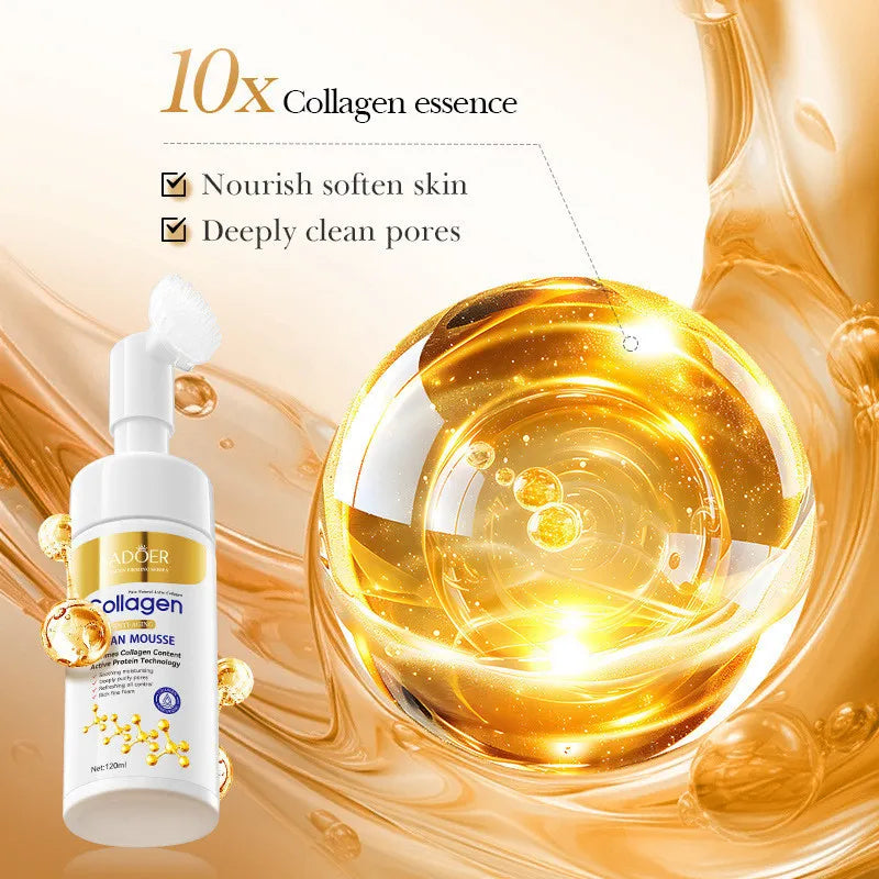 SADOER Collagen Facial Cleanser for Anti Wrinkle Deep Cleaning Mousse Nourishing Moisture Skin Care 120ml