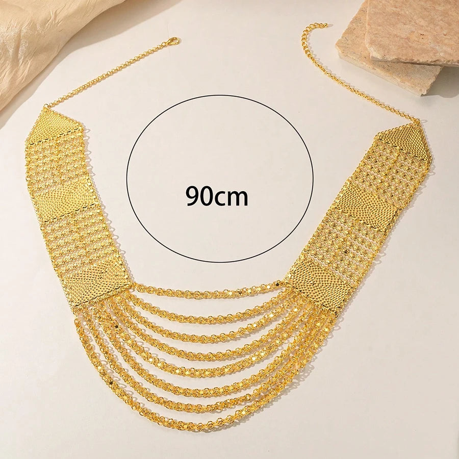 1PC multi-layer long necklace Middle Eastern Arabian fashion woman necklace Wedding party woman clothing accessories
