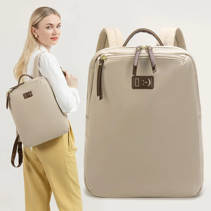 14" Laptop Knapsack Women Backpacks for Business Travel Lightweight Portable Bag Waterproof Oxford Cloth Functional Computer Bag