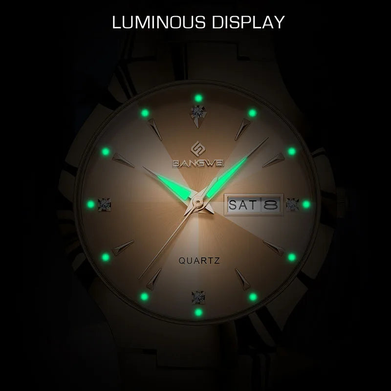 BANGWEI Fashion Elegant Watches For Women Top Brand Luxury Waterproof Ladies Quartz Watch Simple Creative Diamond Watch Women