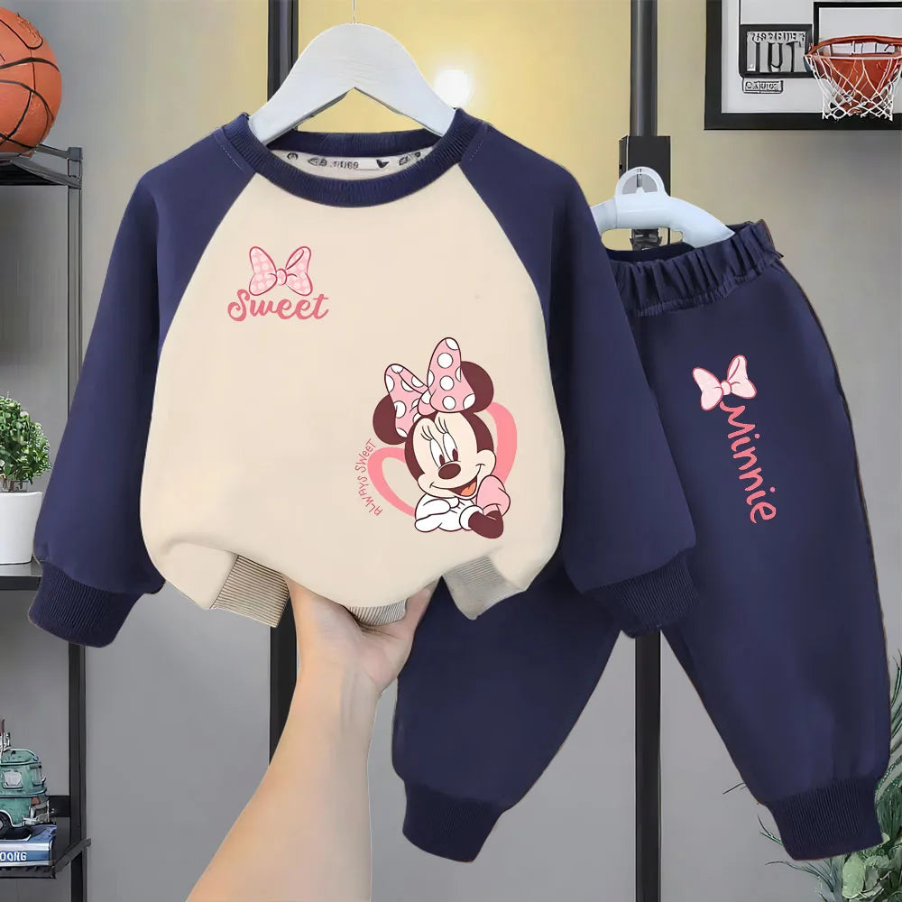 Spring/autumn Baby Girls Casual Sweatshirt Sets Kids O Neck Spliced Long Sleeve Hoodies and Trousers 2pcs Children Sweatpant Set