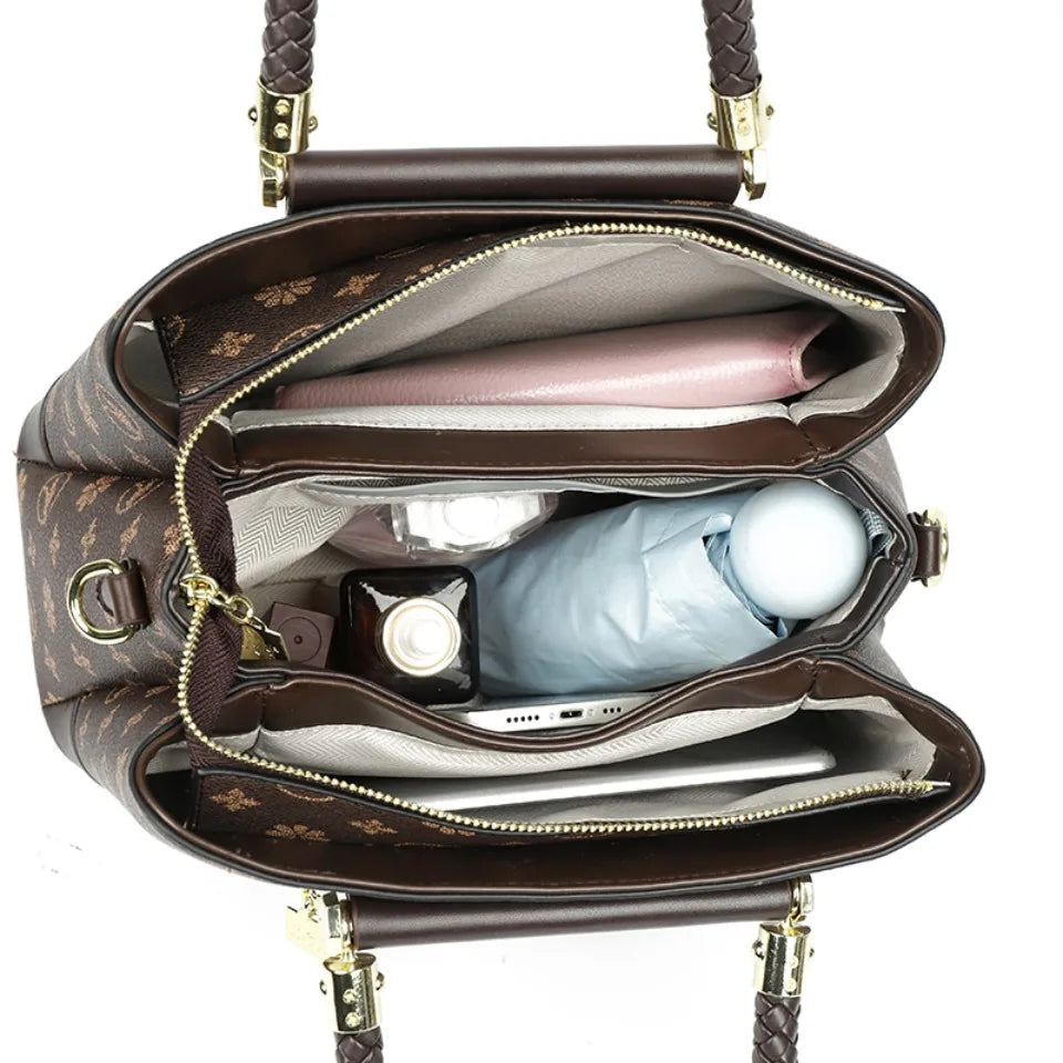 Knurling 3 Layers High Quality Pu Leather Shoulder Crossbody Bags for Women Messenger Bag Luxury Designer Handbags Sac A Main