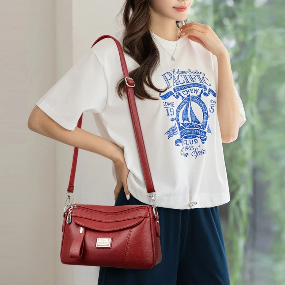 Designer Top Quality Soft Pu Leather Shoulder Bags for Women Luxury Women Bags Messenger Crossbody Sac Female Purses Handbags