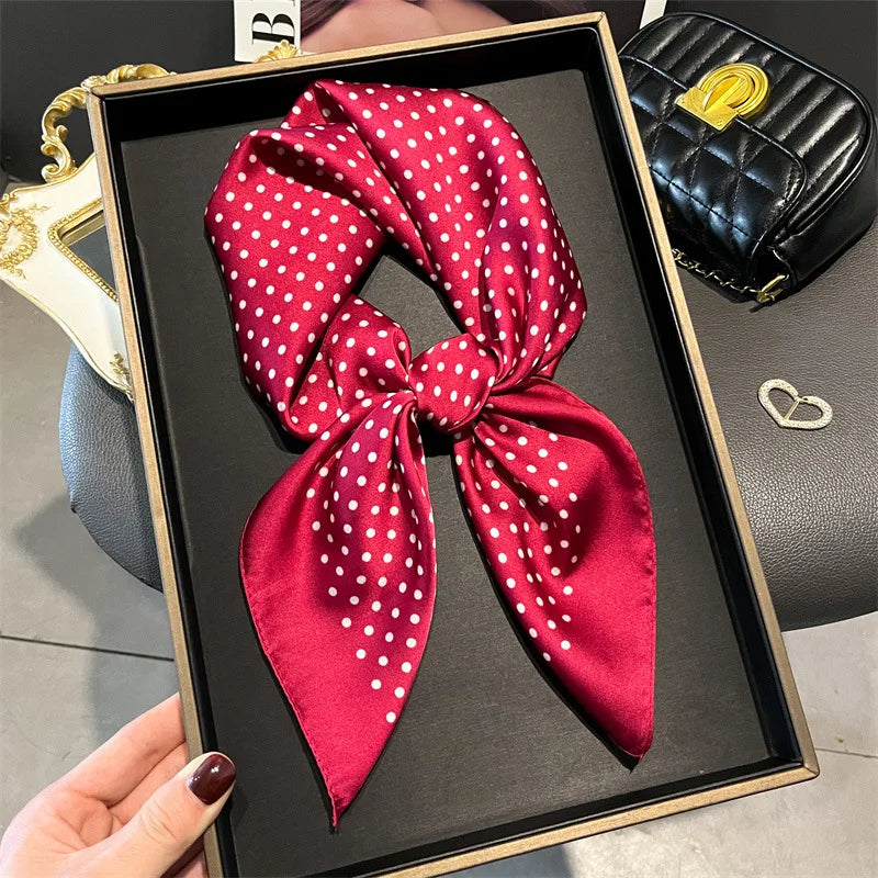 70cm Square Lemon Print Yellow Square Silk Scarf Casual Elegant Thin Breathable Neck Women Windproof Head Wrap Hair Scarves