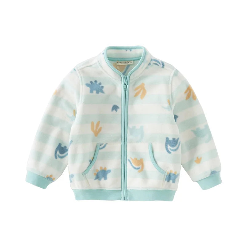 Dave Bella Children's Coat Boys Girls Baby Fleece Outerwear Autumn Sweet Cute Print Tops Outdoor Soft Comfortable Sport DB396-EE